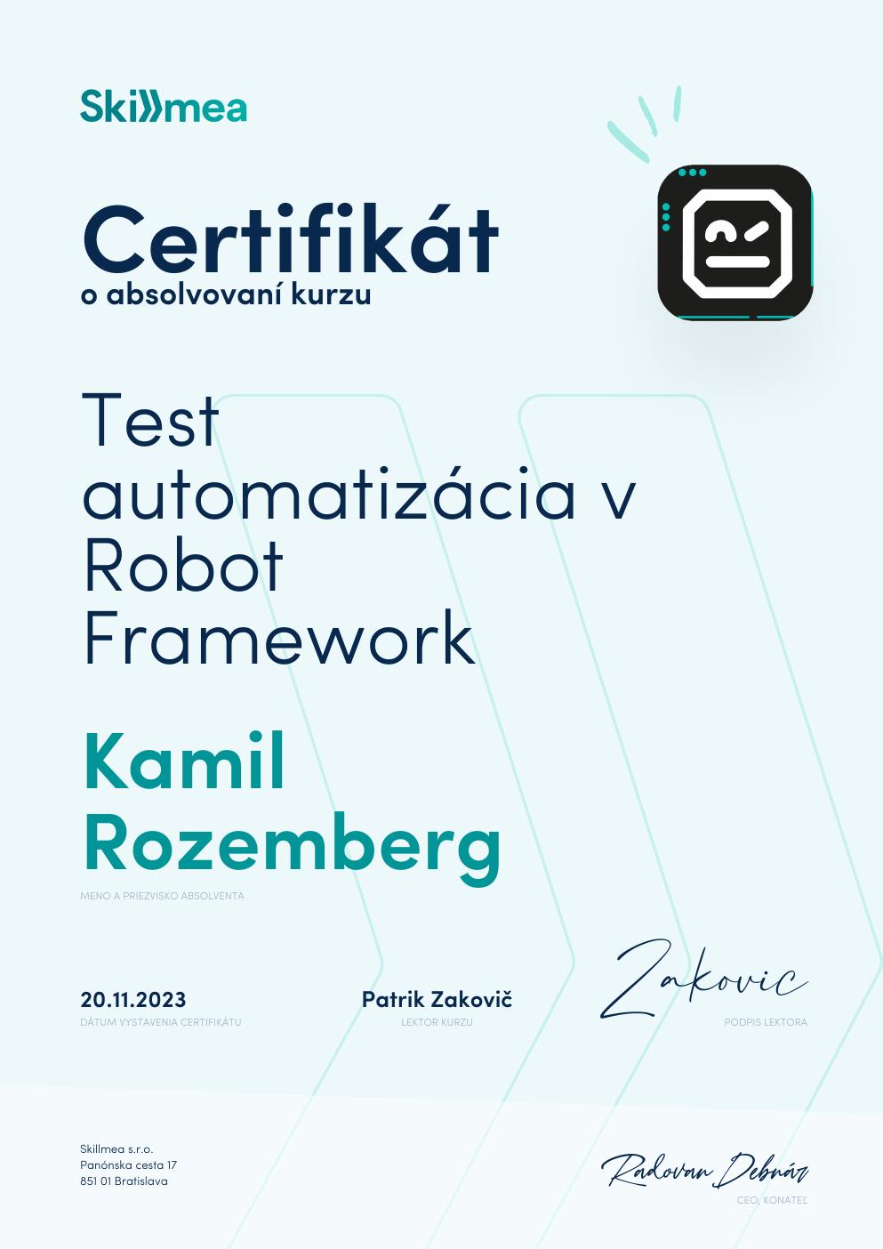 Test automatizácia v Robot Framework